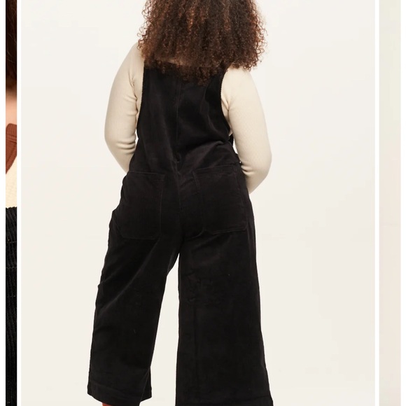 SOLD - Lucy & Yak Jenny Wide Leg Corduroy Dungarees in Black - Picture 4 of 8